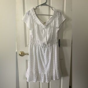 Blush White Off Shoulder Dress